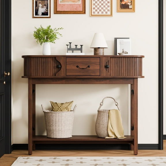 Hersunpl Wood Console Table with 3 Drawers&2-Tier Storage Shelves Stylish Entryway, Sofa & Hallway Storage Table for Small Spaces, Living Room, Hallway