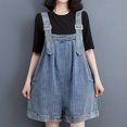 thumbnail image 5 of REALiKUN Women's Casual Denim Bib Overall Short Pants Loose Baggy Adjustable Strap Shorts, 5 of 6
