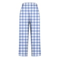 thumbnail image 5 of LEKWK Printed Linen Pants for Women Elastic Waist Casual Wide Leg Pants Lightweight Loose Fit Flowy Trousers with Pockets Beach Vacation Boho Loungewear, 5 of 5