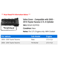 thumbnail image 2 of Valve Cover - Compatible with 2005 - 2015 Toyota Tacoma 2.7L 4-Cylinder 2006 2007 2008 2009 2010 2011 2012 2013 2014, 2 of 2