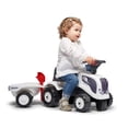 thumbnail image 4 of Falk FA240C Valtra Ride-On & Push-Along Tractor with Trailer & Tools for 1 Year Kids, White, 4 of 4