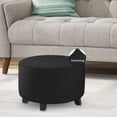 thumbnail image 1 of Foot Stool Cover Foot Stool Slipcover for Living Room High Stretch Polyester Soft Furniture Protector Washable Footrest Cover Black, 1 of 8