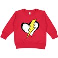 thumbnail image 2 of Inktastic Lightning Bolt Heart Toddler Sweatshirt, 2 of 4