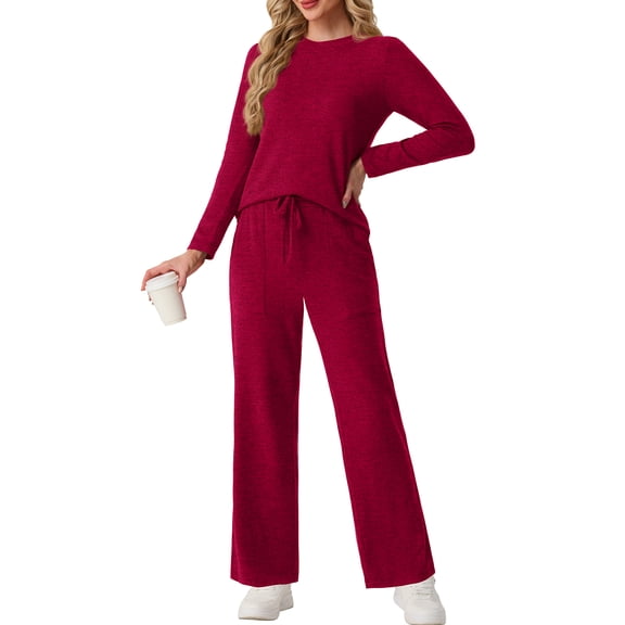 Cueply 2 Piece Sets for Women Outfits Casual Long Sleeve Lounge Matching Sets Clothing with Pockets