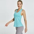 thumbnail image 2 of SWSMCLT Women's Soft Tank Top Quick Dry Sleeveless Top Yoga Shirt Workout Summer Cool Scoop Neck Sky Blue X-Large, 2 of 4