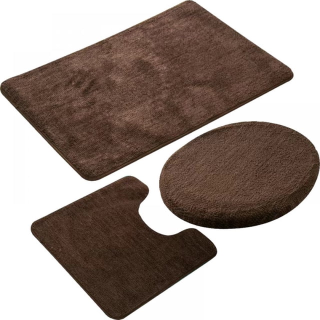 Juego de alfombrillas de baño de 3 piezas Laklulu, alfombrillas de ducha, combinación de funda para asiento de inodoro