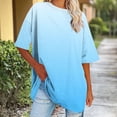 thumbnail image 5 of Womens Tops Short Sleeve, Xunlbb Women's Oversized Round Neck Short Sleeved Solid Summer Base Shirt Sports T-shirt Tops ,Women's Tops for Workout/Running/Hawaiian Beach Vacation Light Blue, 5 of 8