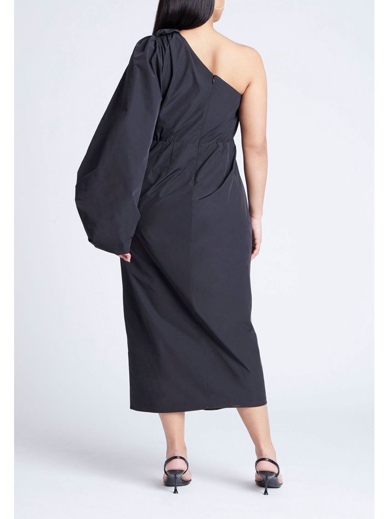 eloquii one shoulder dress Plus Size Women's Draped One-Shoulder Maxi Dress by ELOQUII in Black Onyx (Size 24)