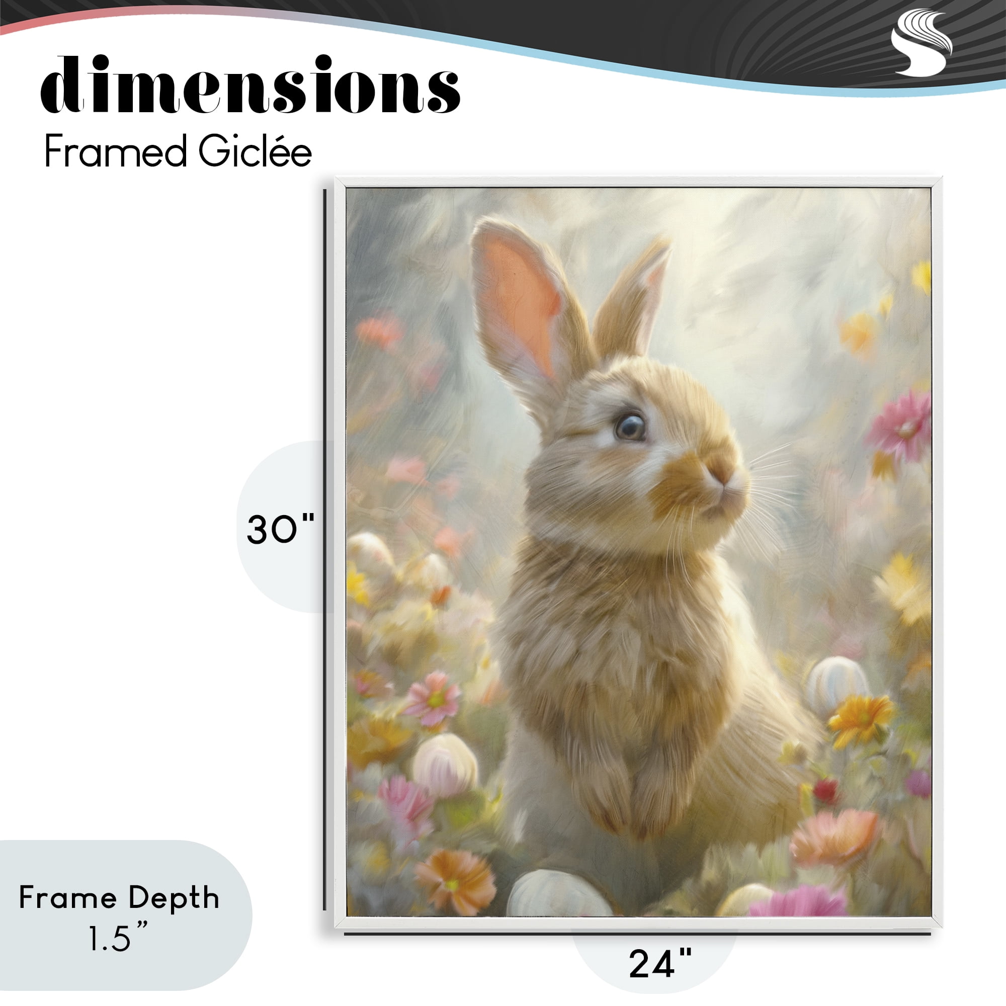 Stupell Industries Bunny Dreams Meadow White Framed Giclee Art, design by Kim Allen