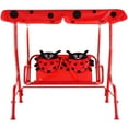 thumbnail image 4 of Gymax Kids Patio Porch Bench Swing w/ Safety Belt Canopy Outdoor Furniture Red, 4 of 10