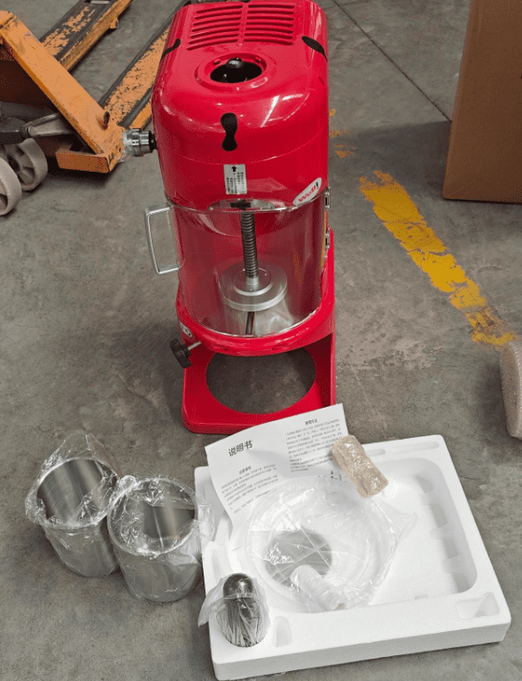 Kolice Commercial Ice Shaver Machine, Snowflake Ice Shaver, Ice Cone Maker-Output: 150kgs/H, Adjustment Knob for Ice Thickness, 2 Stainless Steel Blade, 2 Buckets Included