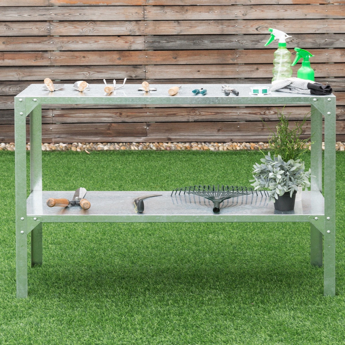 Galvanized Steel Work Bench Garage Storage Potting Table Workshop Workbench US Tool Boxes Home 