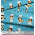 thumbnail image 2 of Soimoi Poly Georgette Fabric Cook Girl Printed Fabric 1 Yard 42 Inch Wide, 2 of 3