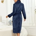 thumbnail image 5 of XINXIAOO Women's Fall/winter V Neck Solid Color Flannel Long Nightgown Wrap Towel for Women Ladies Robes Soft Women's Bathrobes Long 2x Womens Robe Small plus Size Silk Kimono Robe Womens Spa Robe, 5 of 7