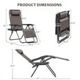thumbnail image 3 of Homall Outdoor Zero Gravity Chair Patio Recliner Chaise Lounge with Adjustable Headrest and Tray for Storage, Pack of 2,Brown, 3 of 7