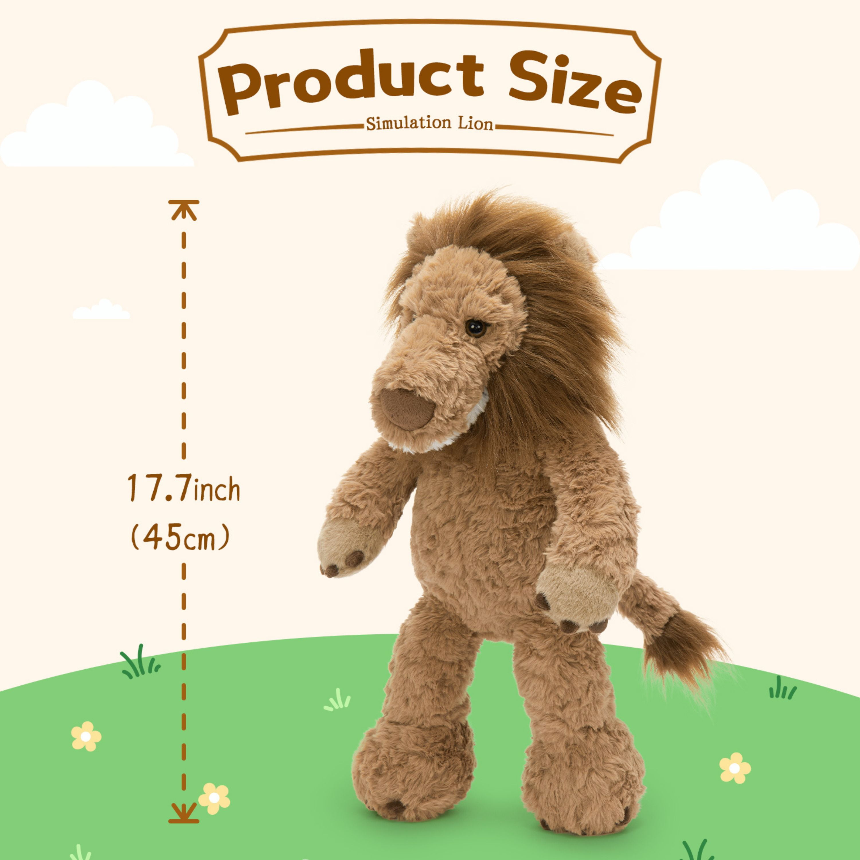 Muiteiur 17.7'' Lion Stuffed Animal Large Lion Plush Toy