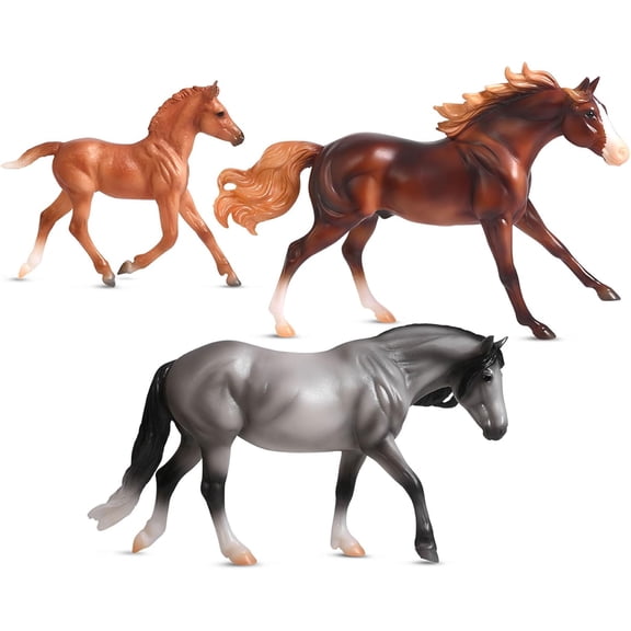 Breyer Freedom Series Playful Pony Horse Family Figurine Set 1:12 Scale Model