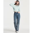thumbnail image 5 of Real Essentials 4-Pack: Women's Long Sleeve Ribbed Knit Cotton Crew Neck Crop Top Shirt - (Available in Plus), 5 of 6