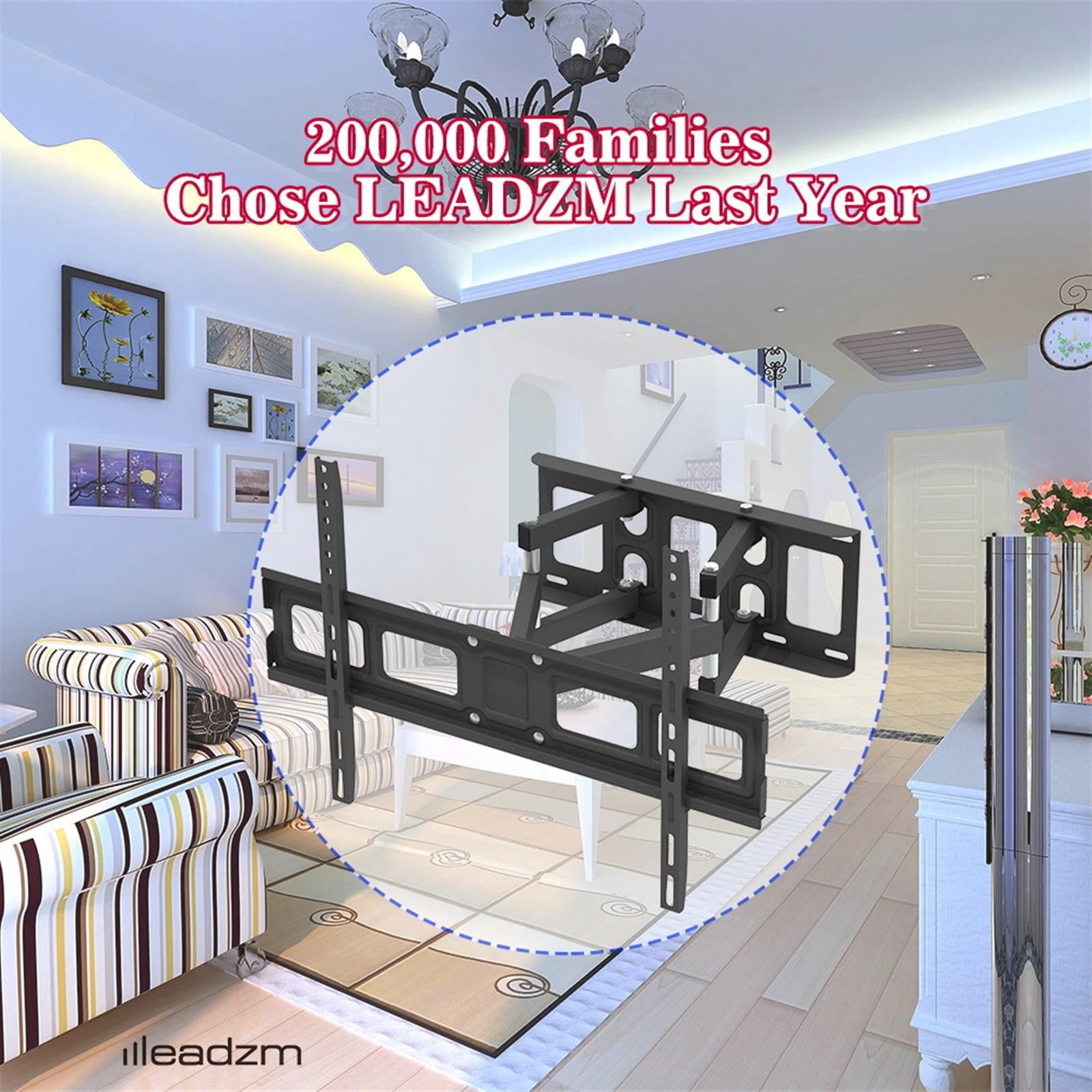 32-70In Full Motion TV Wall Mount Bracket with Tilt&Swivel,Articulating TV Stand for Flat Screen HDTV,110 lbs Capacity, Adjustable Extension 3.2-17.3" Easy Installation Living Room Home Theater