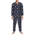 thumbnail image 3 of Naloa Hedgehog And Snail Men’s Pajamas Set - Long Sleeve Button Down Sleep Shirt and Pajama Bottoms Sleepwear Set-Small, 3 of 7