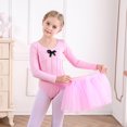 thumbnail image 2 of Gyratedream Girls Ballet Leotards with Removable Skirt  Long Sleeve Dance Dress and Tights Combo, 2 of 7
