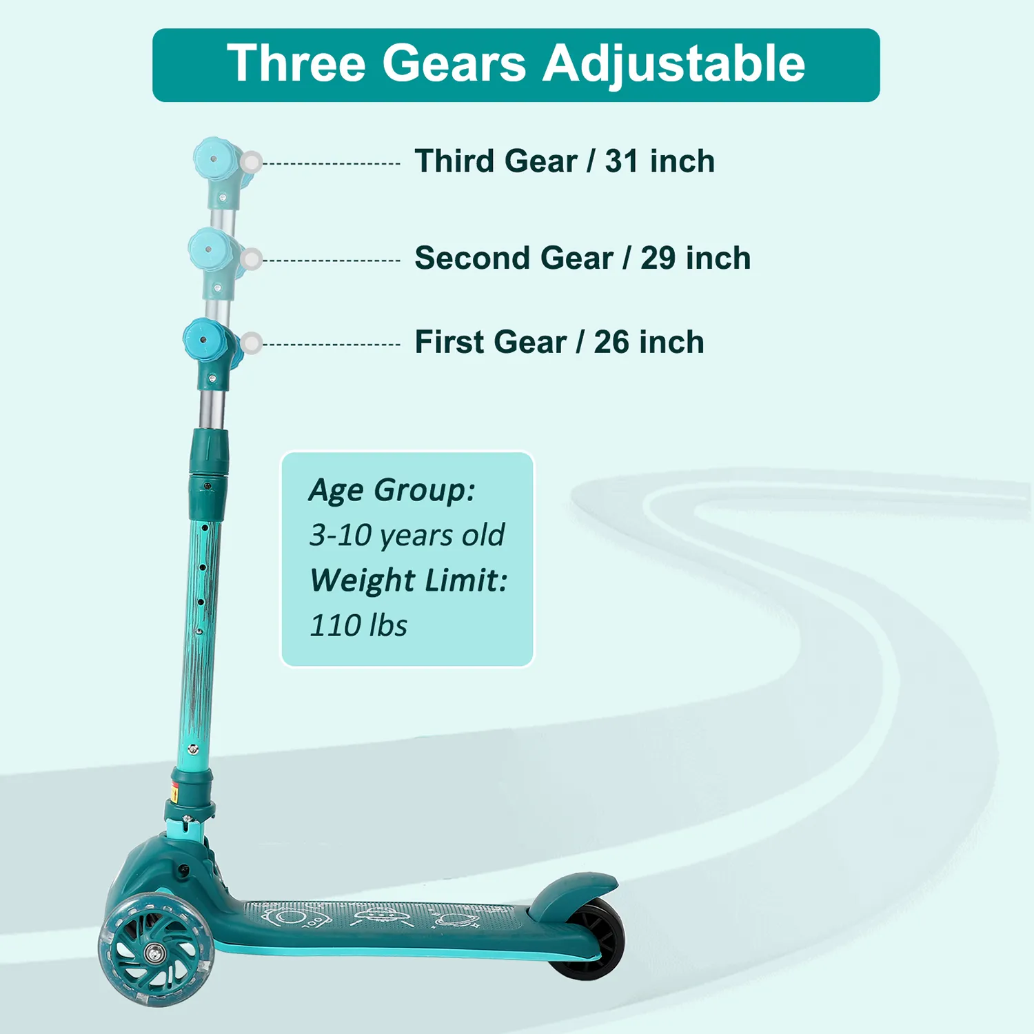 Kadyn Green Kick Scooter for Kids, 3 Wheel Scooter for Aged 3-10, Wheel with Brake, Adjustable Height Handlebar, Lightweight, Extra-Wide Childrens Foldable Kick Scooter Kids Kadyn Green Kick Scooter for Kids, 3 Wheel Scooter for Aged 3-10, Wheel with Brake, Adjustable Height Handlebar, Lightweight, Extra-Wide Childrens Foldable Kick Scooter Kids