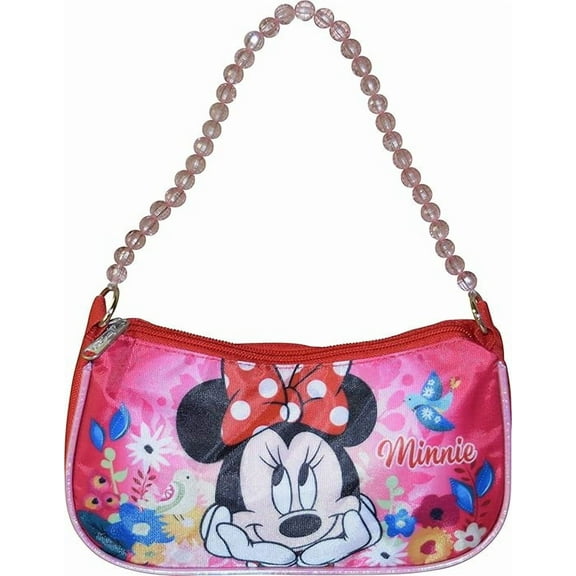 Minnie Mouse Girl's Shoulder Handbag with Beaded Strap A15370