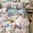 thumbnail image 1 of Double Print Waffle Cotton Bedding Set with Duvet Cover Pillowcases for Home, 1 of 6