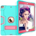 thumbnail image 1 of Mignova for New iPad 7th Generation 10.2" 2019 / iPad 10.2 Case, Hybrid Rugged Heavy Duty Defender Shockproof Protective with Built-in Kickstand for Apple iPad 10.2 Inch 2019 (Green/Pink), 1 of 7