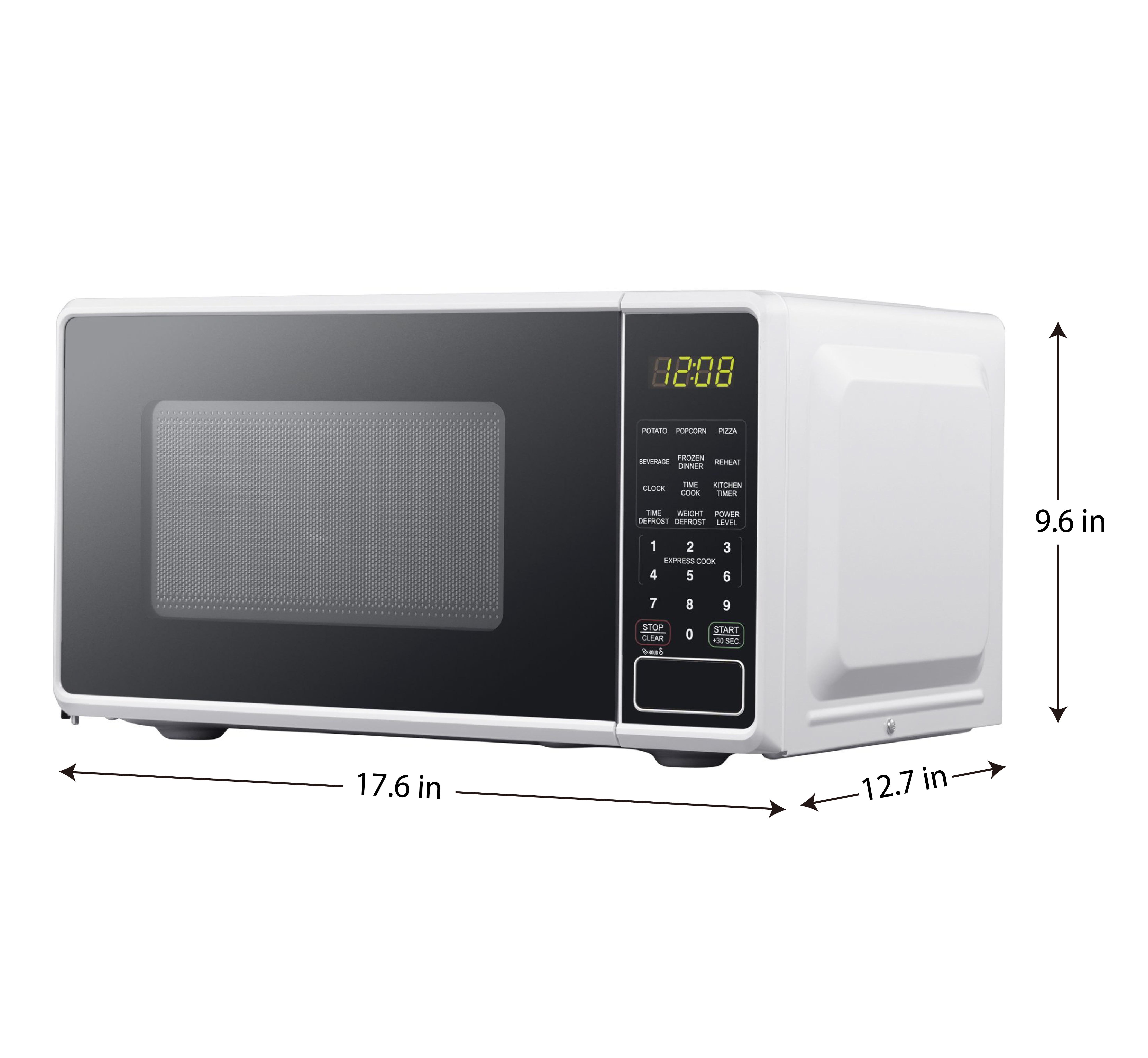 Mainstays 0.7 Cu ft Compact Countertop Microwave Oven, White - 2