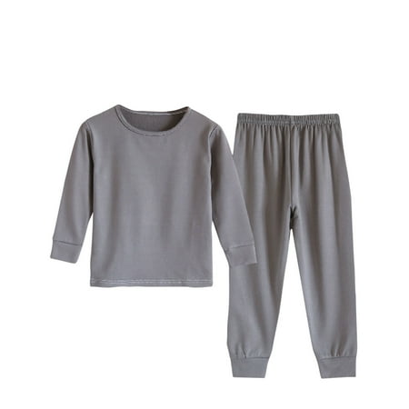 

Timegard Boy Girl Clothes Outfits Long Sleeve Top Pants Fall Winter Toddler Lightfleece Solid Color Sets