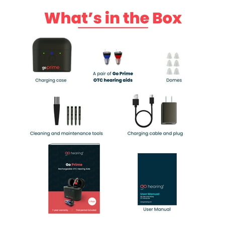 Go Hearing - Go Prime OTC Hearing Aids - Black