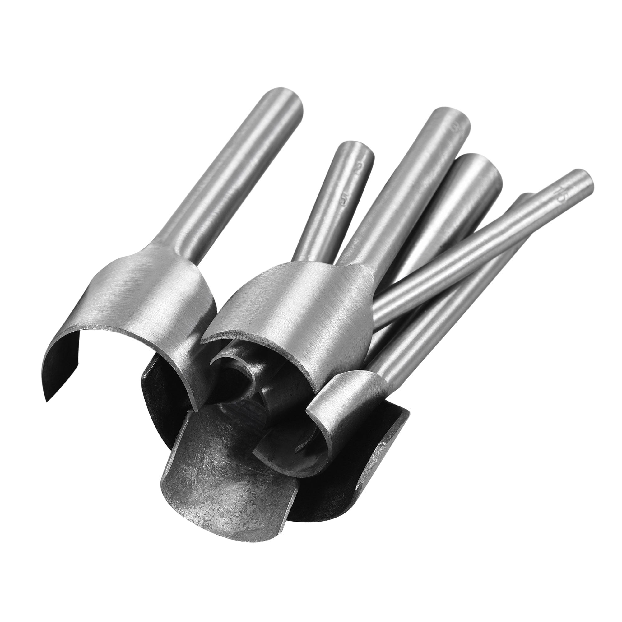 Uxcell Half-Round Leather Cutter Punch 0.39" - 1.57" Strap End Punch Tool Set 7 Pack