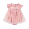 thumbnail image 2 of LYMAYTER ‌‌Baby Girl Smocked Romper Bubble Bodysuit Mesh Tulle Princess Dress Cake Smash Outfit‌ 3-24M‌‌‌, 2 of 8