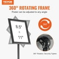 thumbnail image 2 of Soporte para letreros con pedestal VEVOR, 8,5 x 11 pulgadas, ajustable, negro, 2 of 7