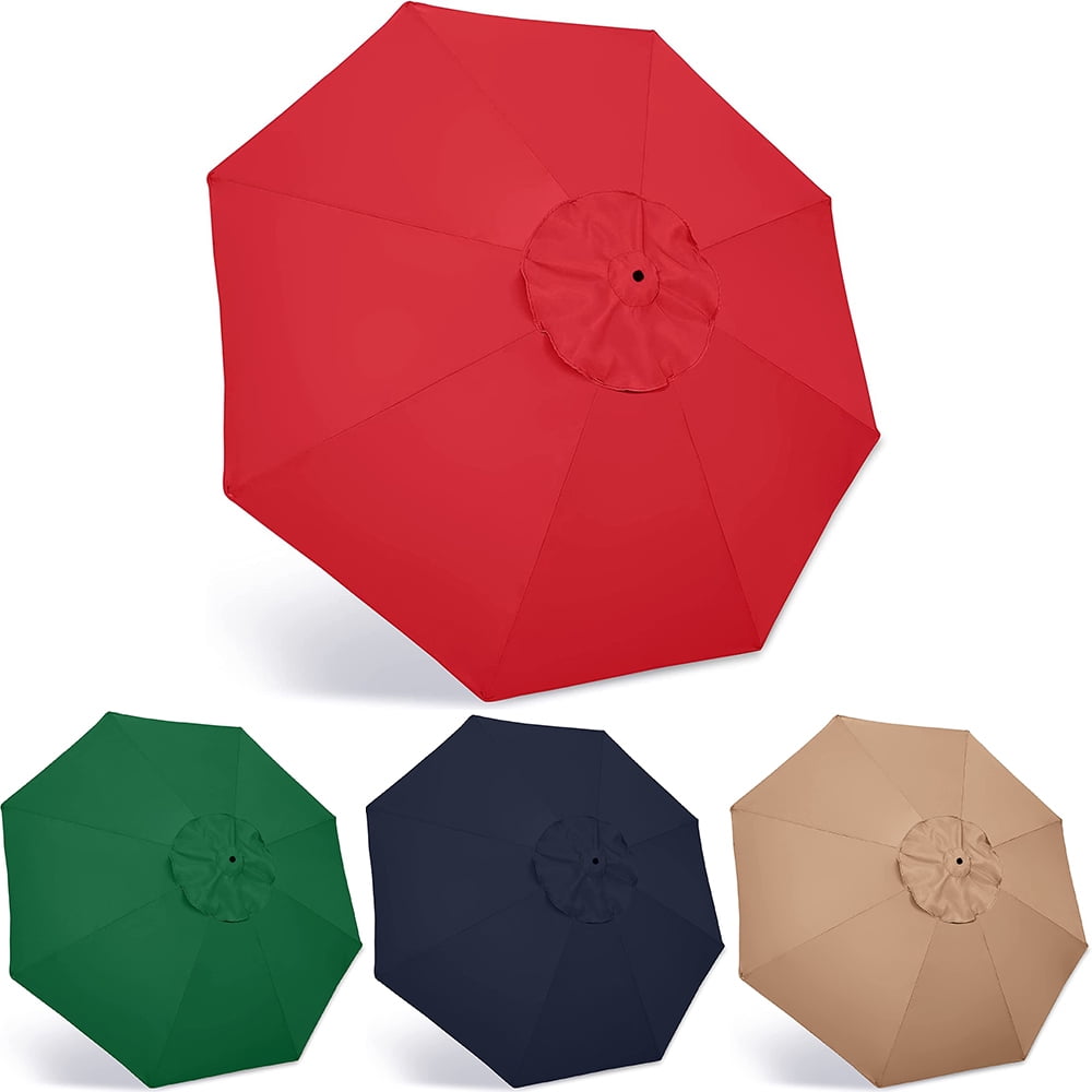 KISPATTI Patio Umbrella 9 ft Replacement Canopy for 8 Ribs