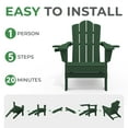 thumbnail image 5 of LOYALICE Outdoor Patio Folding HDPE Resin Adirondack Chair with Double Cup Holder, Green, 5 of 9