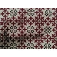 thumbnail image 4 of oneOone Cotton Cambric Maroon Fabric Floral & Tiles Moroccan Fabric For Sewing Printed Craft Fabric By The Yard 56 Inch Wide, 4 of 4
