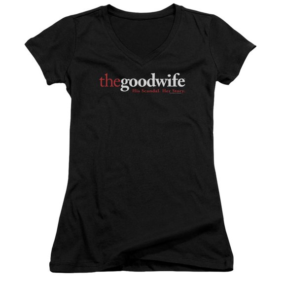 The Good Wife Logo Junior Women's V-Neck T-Shirt Black
