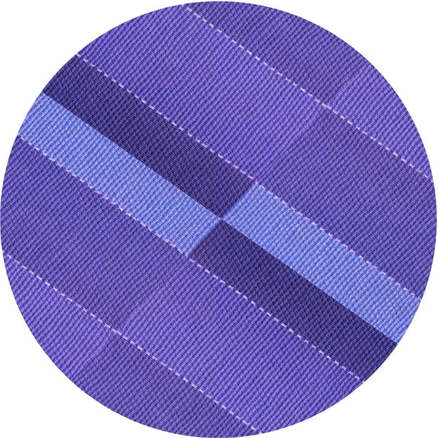 Ahgly Company Machine Washable Indoor Round Transitional Medium Slate Blue Area Rugs, 6' Round