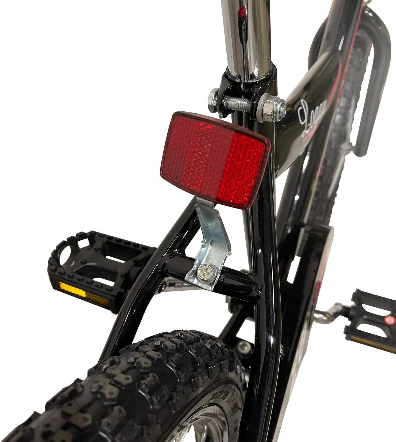 WonderWheels 20" BMX S-Type Frame Bicycle Coaster Brake One Piece Crank Chrome Rims Black Tire Kid's Bike - Black