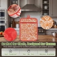 thumbnail image 3 of 2 Pcs Pot Holders with Pocket Cotton Pot Holder Oven Mitts for Kitchen Baking Cooking,Boho Orange And White Floral Pattern, 3 of 5