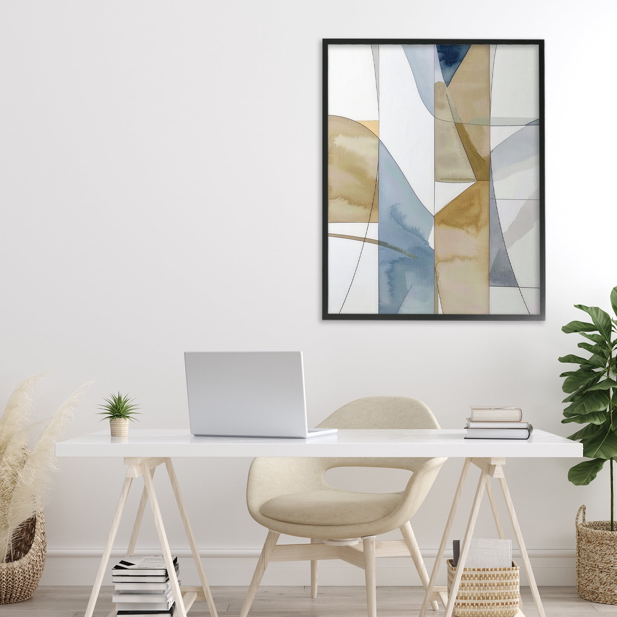 Stupell Industries Geographic Abstract Sections Black Framed Giclee Art, design by Alonza Saunders