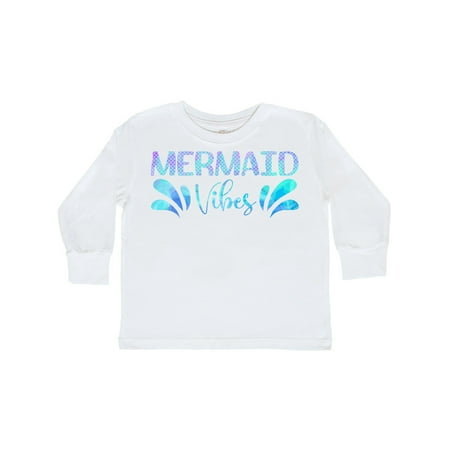 

Inktastic Mermaid Vibes Text in Blues Gift Toddler Boy or Toddler Girl Long Sleeve T-Shirt