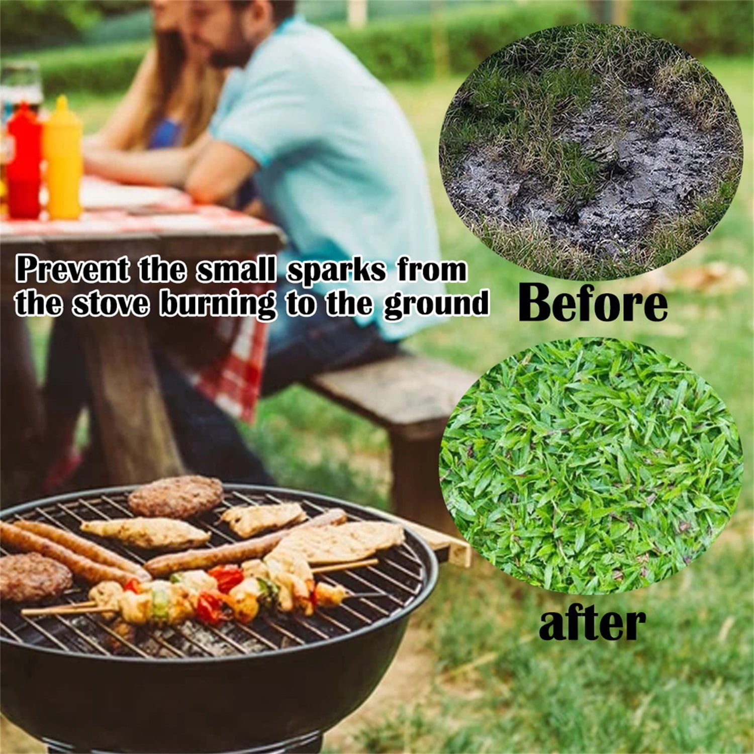24 24 Huge 24 Inch Under Grill Mat Protector For Wood Burning Fire Pit And Grass From High Radiant Heat Gas Fire Pit Outdoor Patio BBQ Smoker Charcoal Grill Grill And Fire Pit Mat