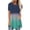 Green, variant on Patlollav Rollback and Clearance Womens Plus Size Tops Button Print Round Neck Short Sleeve Irregular T-Shirt
