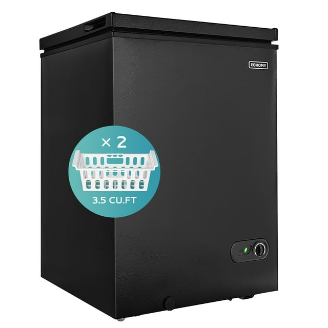 Congelador horizontal EUHOMY de 100 L/3.5 pies cúbicos con cesta extraíble