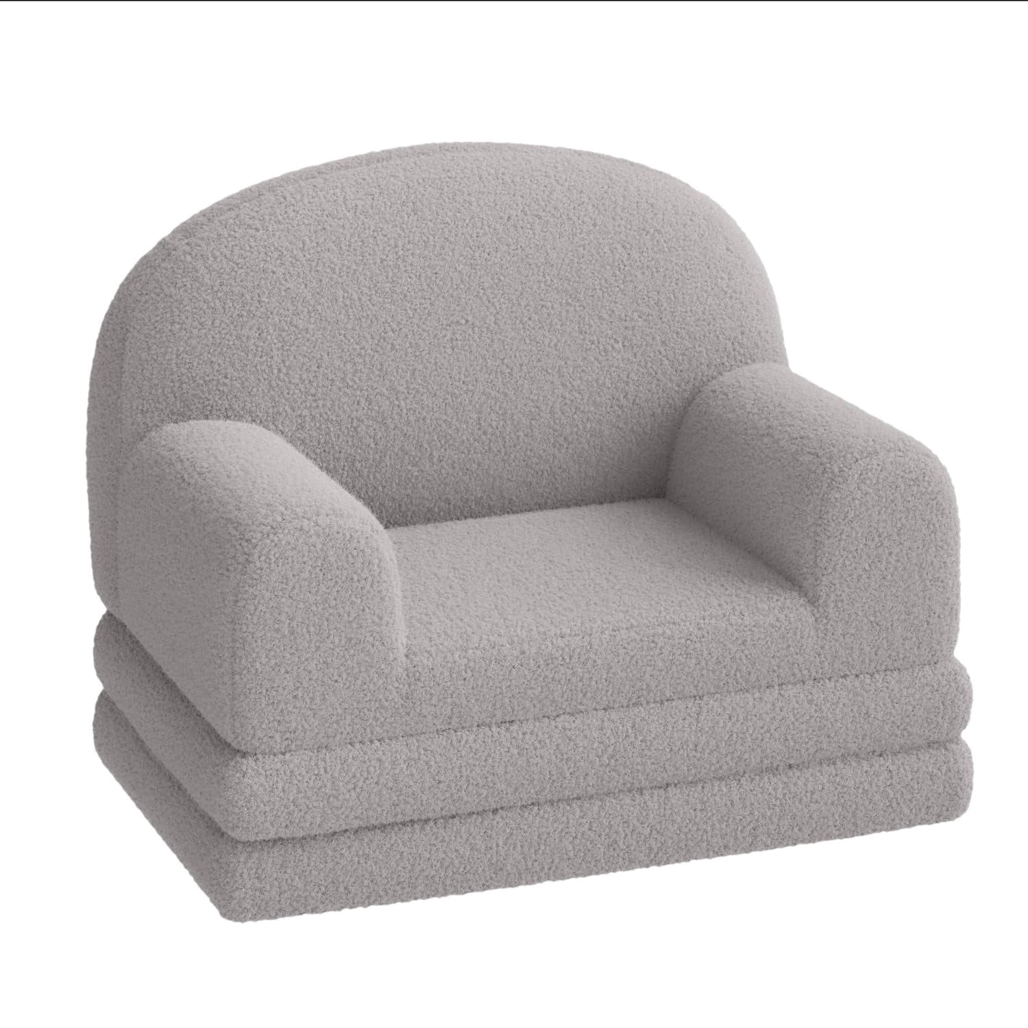 Yeshouse Kids Convertible Sofa Chair – Soft Fold Out Toddler Couch Lounger, Washable Teddy Fleece, Comfy Kids Sofa Bed for Playroom or Nursery