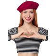 thumbnail image 7 of French Beret Hats for Women Girls, Classic Wool Berets Lady Painters Hat, 7 of 7
