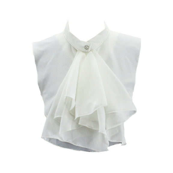 HeroNeo Ladies Women European Vintage Palace Style Half Shirt Blouse Chiffon False Fake Collar with Exaggerate Ruffle Flounce Jabot Bowknot